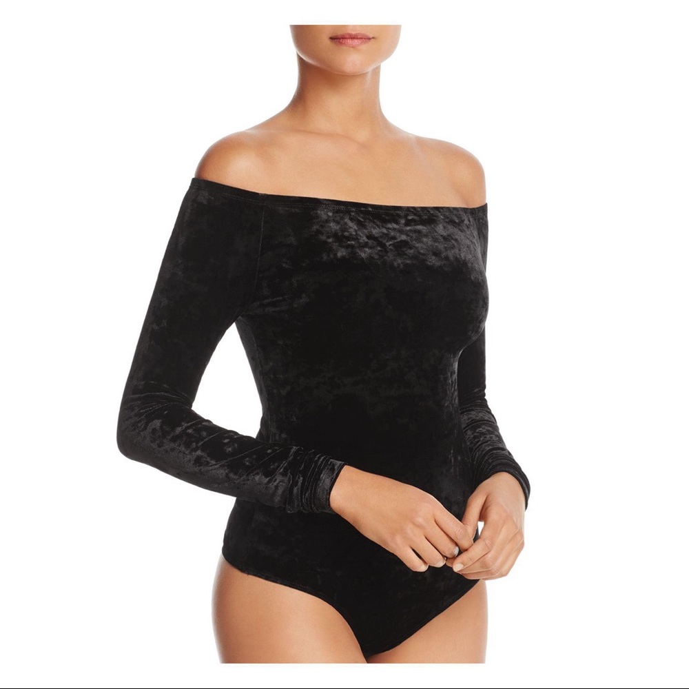 Michael Kors Velvet Off the Shoulder Bodysuit